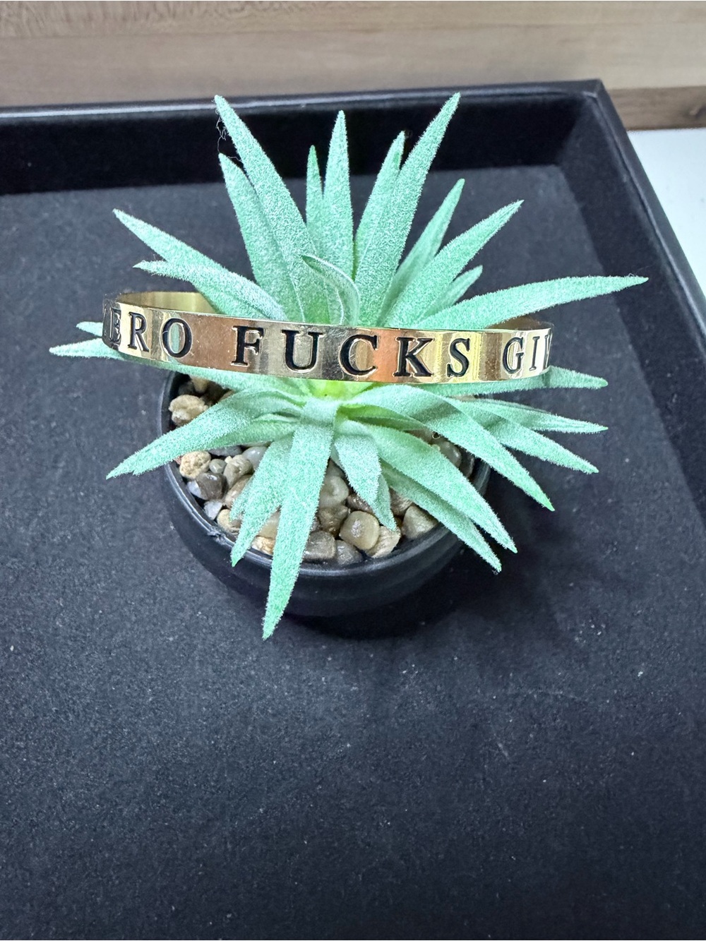 ‘Zero Fucks Given’ motivational cuff
